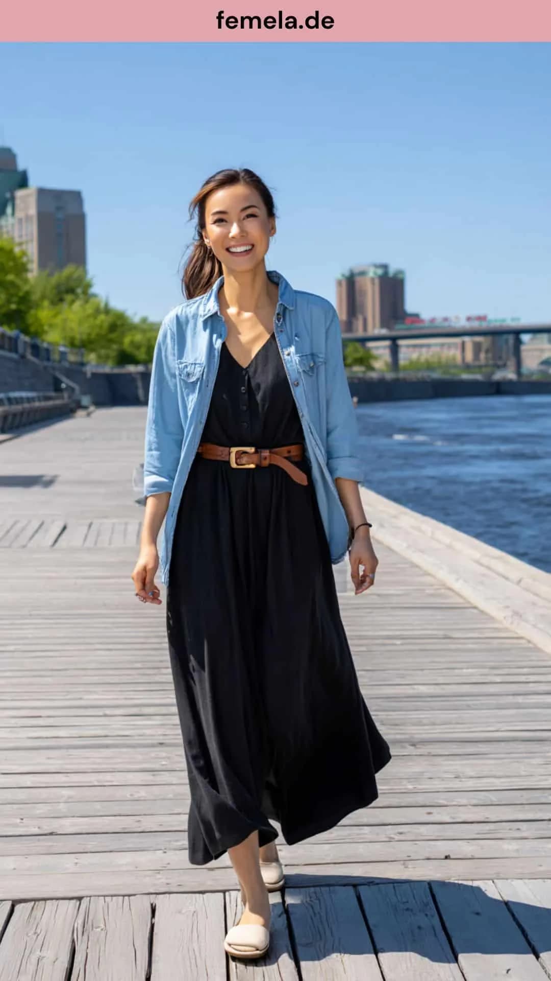 jeanshemd-ueber-maxikleid-damen