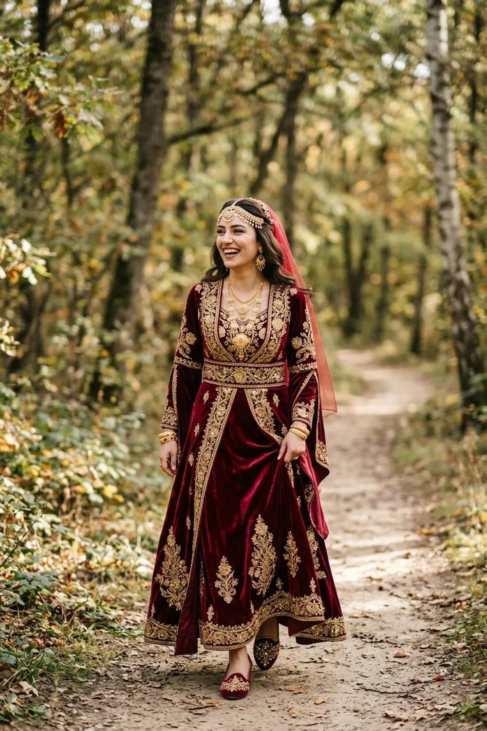 Tradition Pur: Opulentes Bindalli in Bordeaux, bestickte Samt-Pantoffeln und Familienschmuck – Henna Abend Kleid: 9 festliche Looks für die orientalische Feier