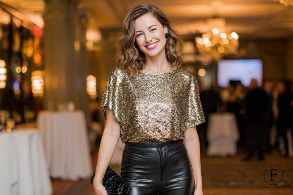 Lederleggings-Outfit für eine Party: So rockst du die Nacht