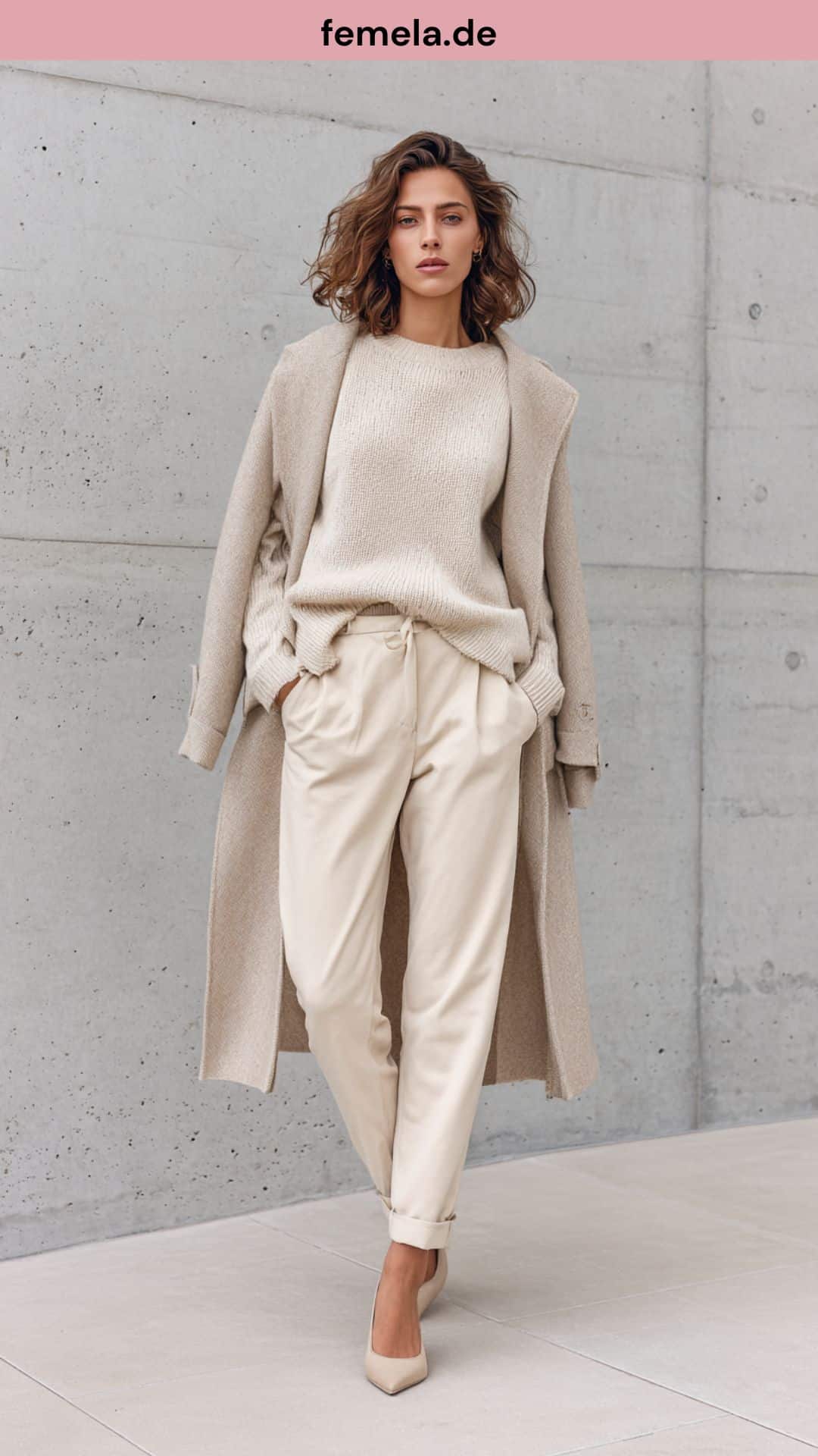 Edler monochromer Business-Look komplett in Beige